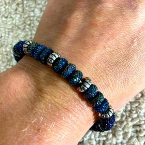 Handmade sparkle green bangke bracelet